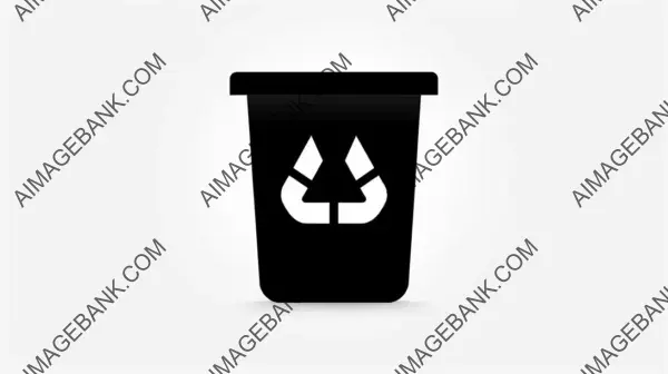 Simple Trash Bin Icon Isolated on White Background