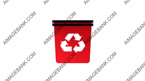 Simple Trash Bin Logo Isolated on White