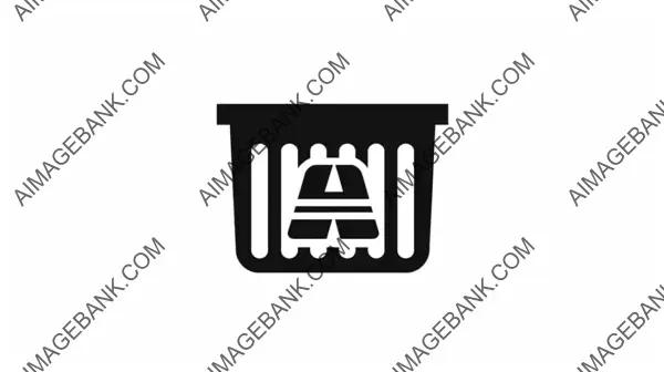 Trash Bin Logo in Simple Style Isolated on White