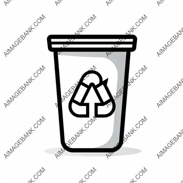 Trash Bin Icon in Line Style with Smooth Lines