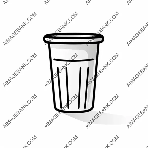 Trash Bin Icon in Line Style with Smooth Design