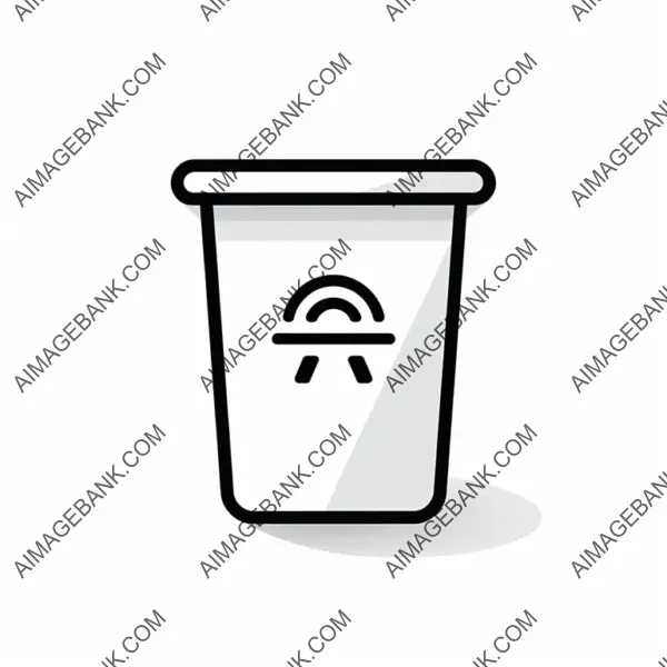 Line Style Icon of Trash Bin with Smooth Lines