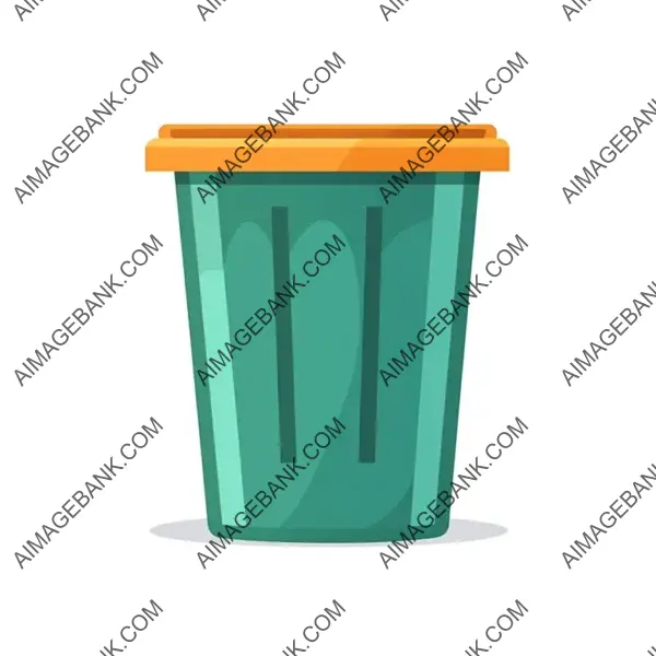 Vector Illustration of a Flat and Simple Trash Can