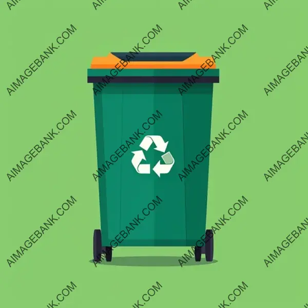 Vector Illustration of Flat Simple Trash Can