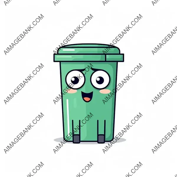 Sleepy Trash Can as a Cartoon Character