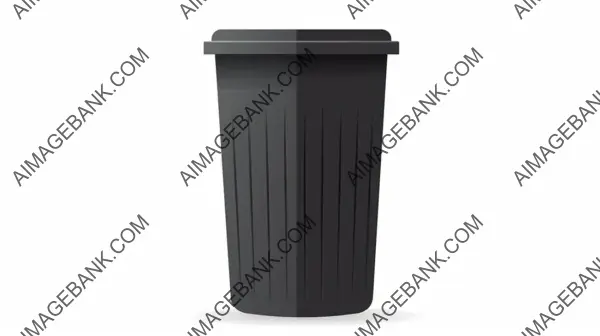 Monochrome Flat Vector Style for Trash Can