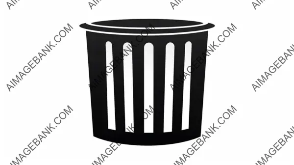 Flat Simple Monochrome Vector Style for Trash Can