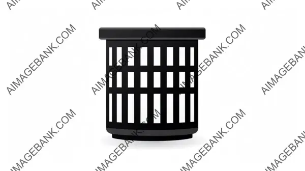 Trash Can in Monochrome Flat Vector Style