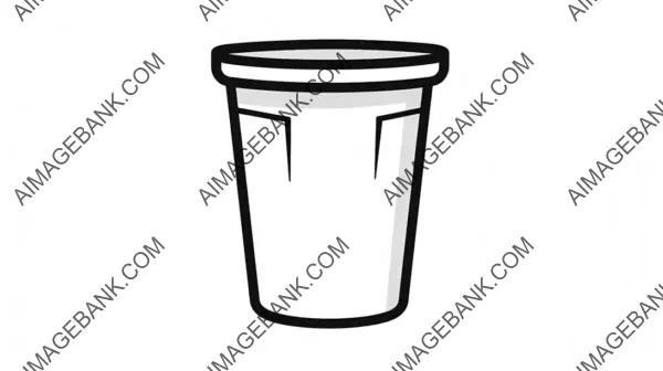 Monochrome Vector Art of a Trash Can