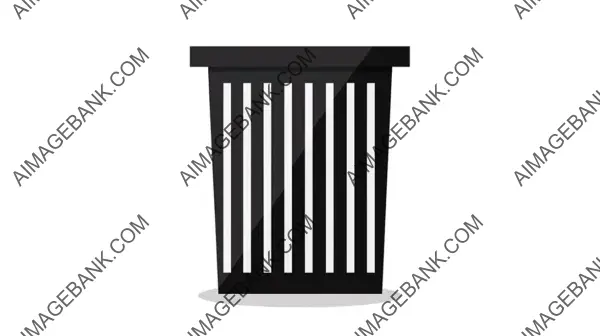 Vector Design of Trash Can in Monochrome Style