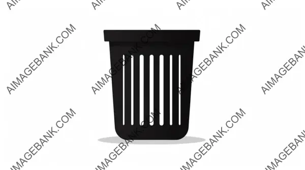 Monochrome Vector Illustration of a Trash Can