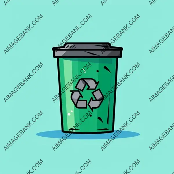 Flat Bin Symbol in Trash Icon