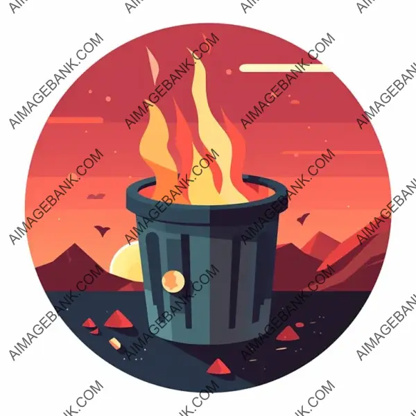 Icon of Trash Can with Flat Bin Symbol