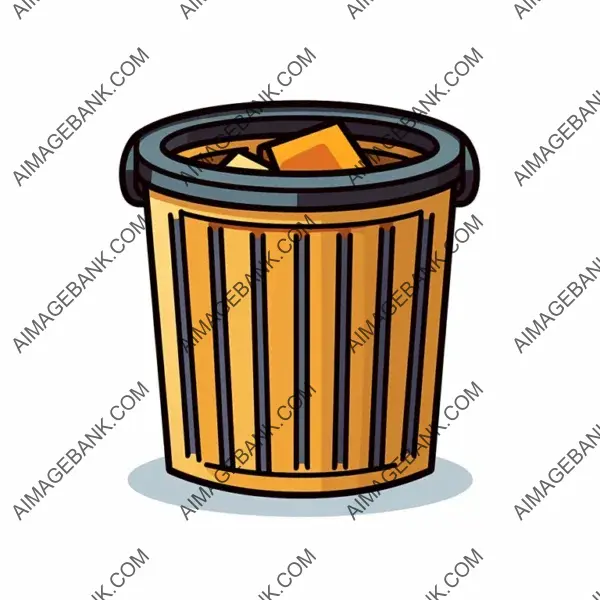 Trash Icon with Flat Bin Symbol