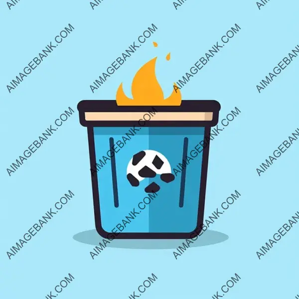 Flat Bin Symbol in Trash Icon