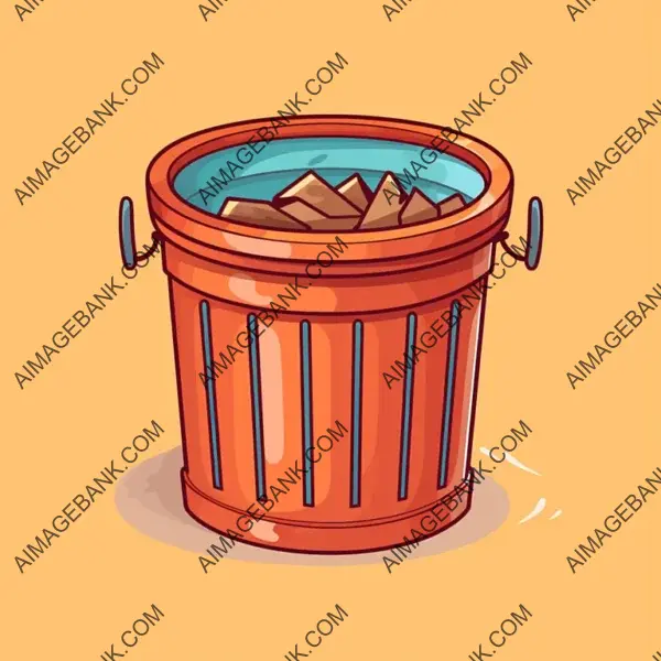 Flat Bin Symbol in Trash Icon