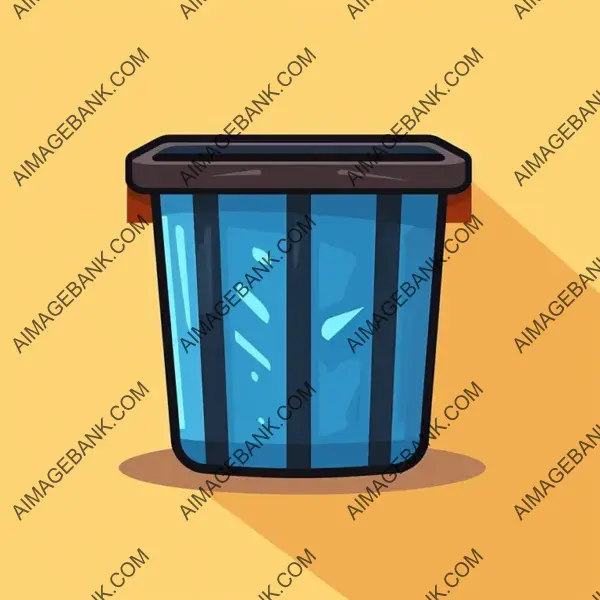 Icon of Trash Can with Flat Bin Symbol