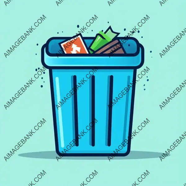 Icon of a Trash Can with Flat Bin Symbol