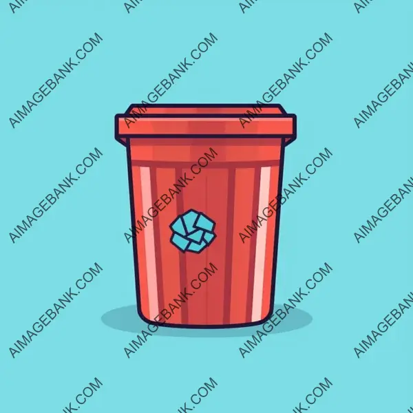 Trash Icon Featuring Flat Bin Symbol