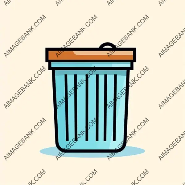 Flat Bin Symbol in Trash Icon