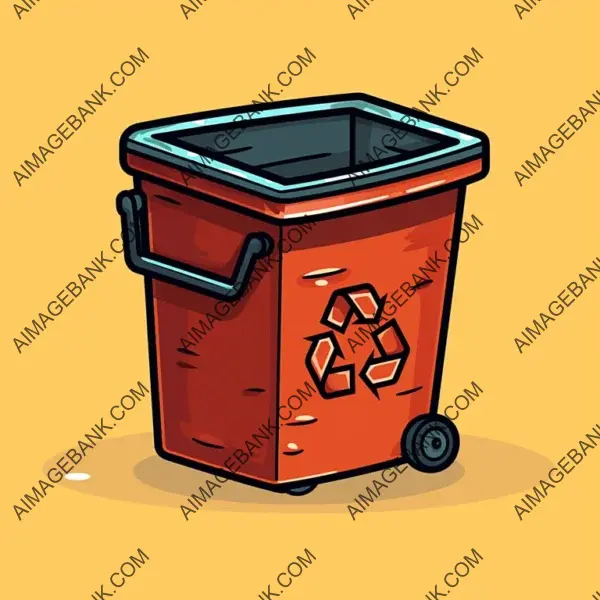 Icon of Trash Can with Flat Bin Symbol