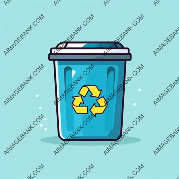 Trash Icon with Flat Bin Symbol