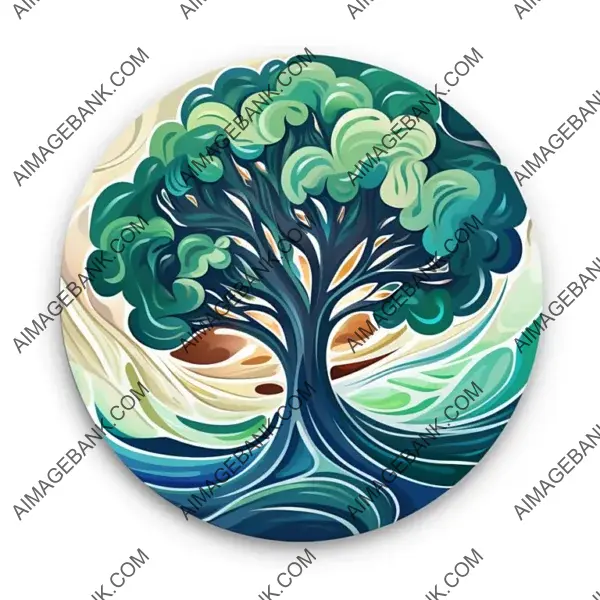 Mystical Circular Tree Symbol Favicon