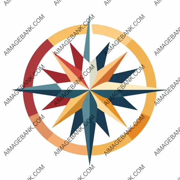 Modern Stylized Compass: Circular Favicon