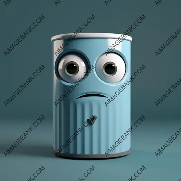 Funny and Clean Trash Can Logo with Simple Eyes