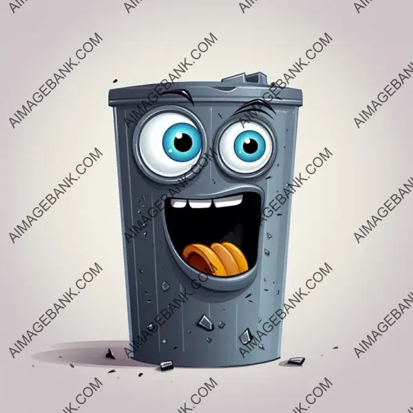 Gray Trash Can Character Logo: Created with Precision