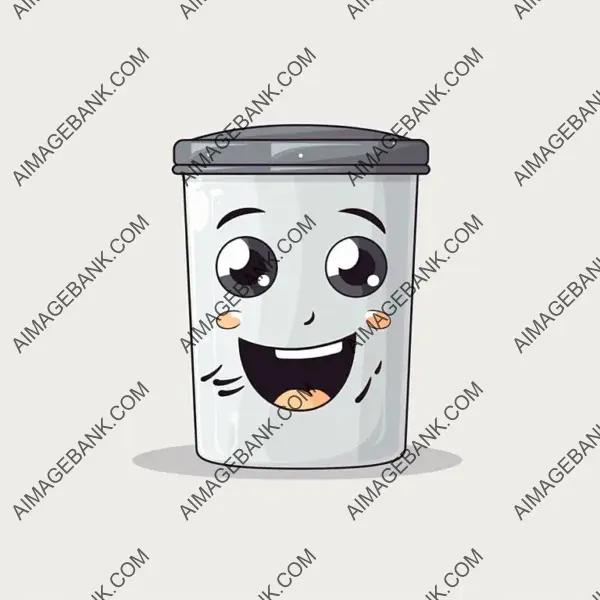 Precision in Design: Gray Trash Can Character Logo