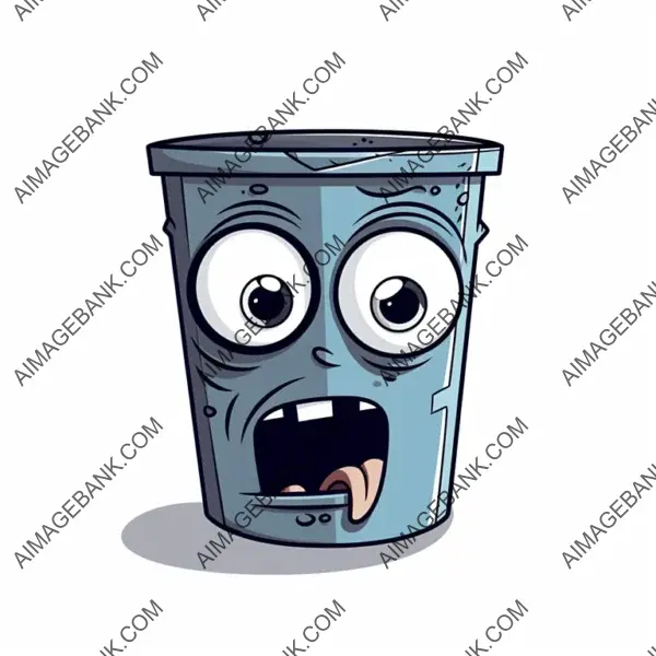 Created Character Logo in Gray: Trash Can Symbol