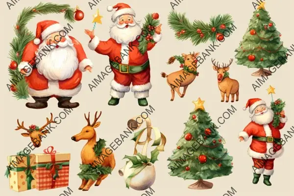 Festive Christmas Oil Clipart Collection