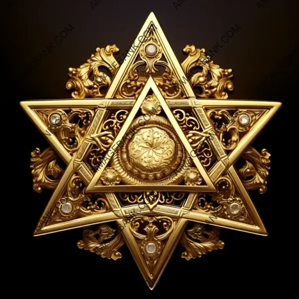 Star of David in Gold on Dark Backdrop