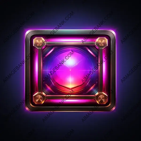 Black Gradient Square Video Game Icon with Slot Border