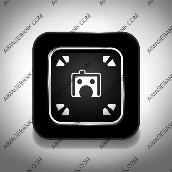 Icon for a Video Game in Black and White with Slot Border