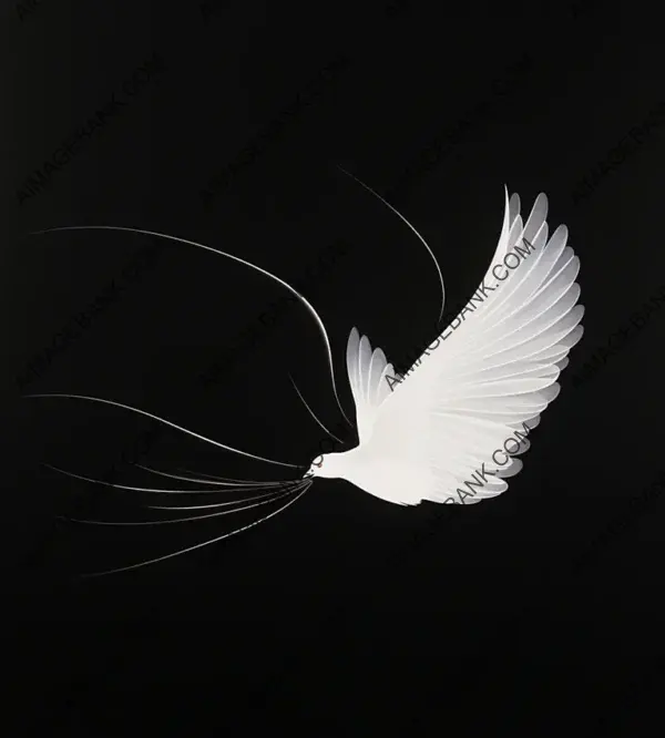 White Dove with Spread Wings Symbolizing Eternity