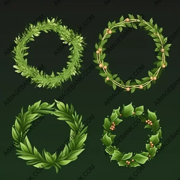 Set of Warm Green Garlands Illustration for Christmas