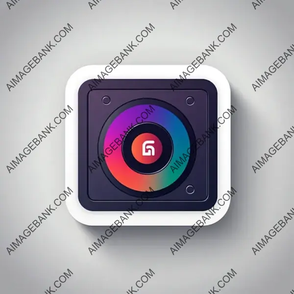 App Icon with Gyro Camera in Rectangular White