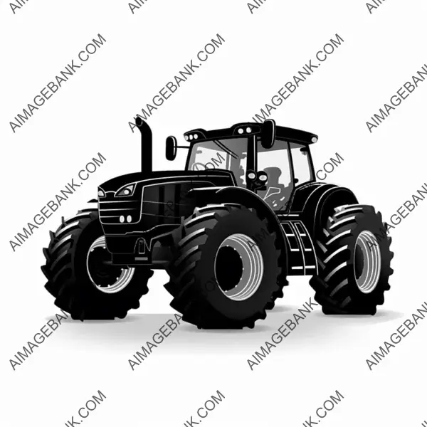 Black Clean and Simple Silhouette of Tractor