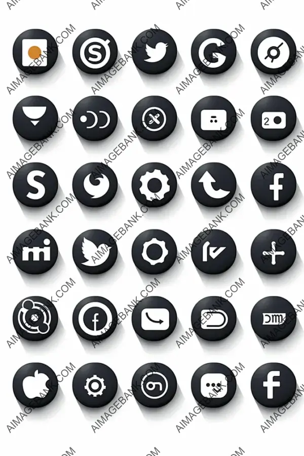 Icon Collection: Black Round Social Media Icons