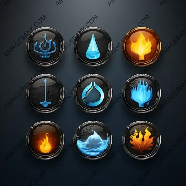 Black Icons Set: Four Detailed Designs