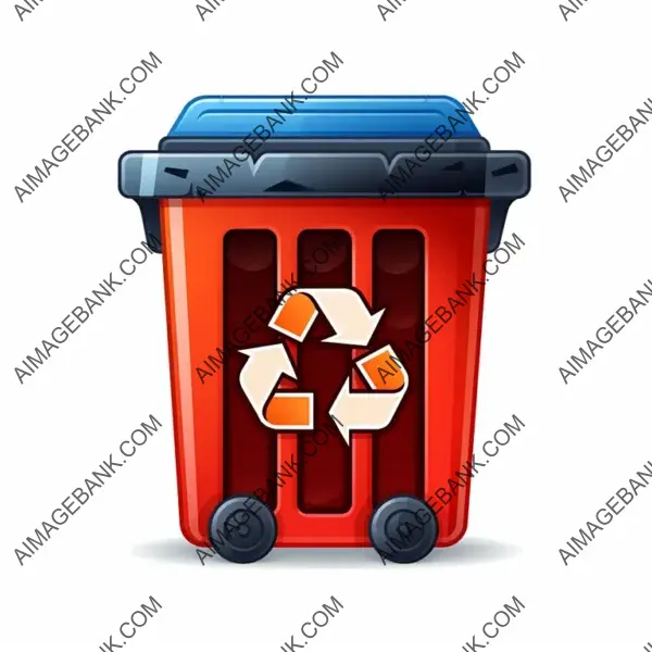 Delete Icon with Trash Bin and Recycle Symbol