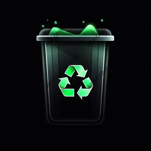 Recycle Symbol with Delete Icon and Trash Bin