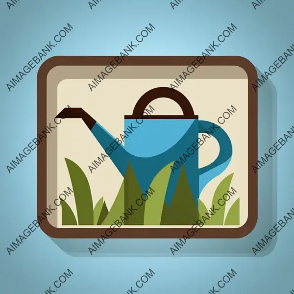 Green and Blue Gardening Watering Icon