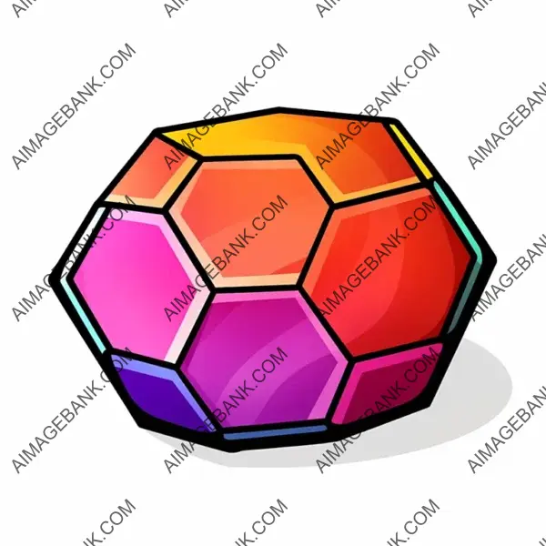 Full Page Illustration of Hexagon in Puyo Style with Colors