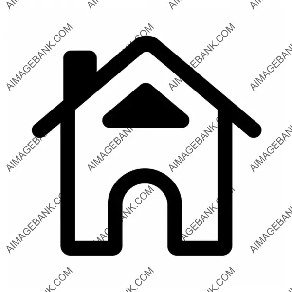 Outline Style Home Icon in Super Basic Design