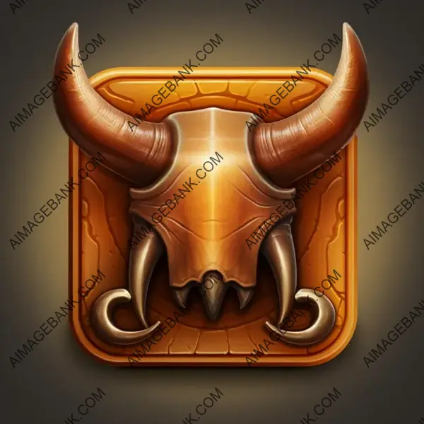 Large Square Game Icon with Original Horn Close-Up