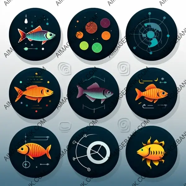 Icon Pack of Scientific Fish in a Simple Style