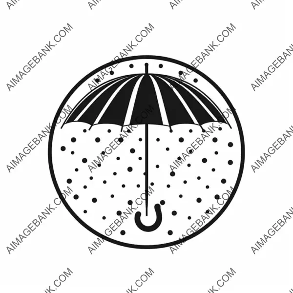 Umbrella Icon on White and Black Background